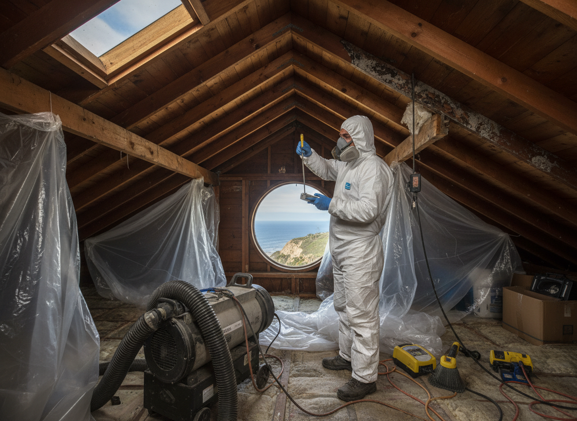 Attic mold testing and removal in Rancho Palos Verdes